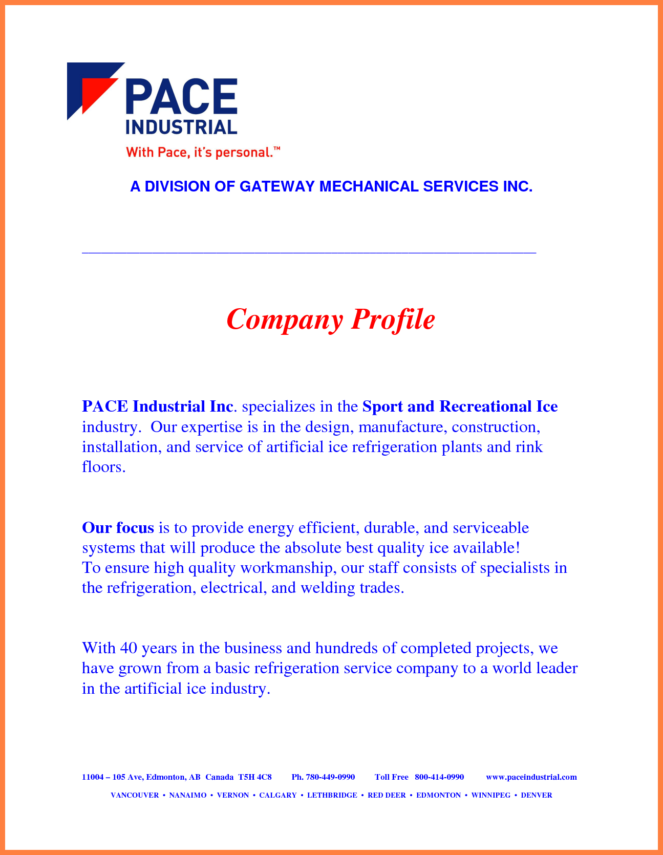 Sample Company Profile Pdf Animetree